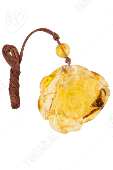 Amber pendant “Sunny Rose”