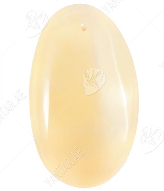 Pendant made of polished amber in pastel colors