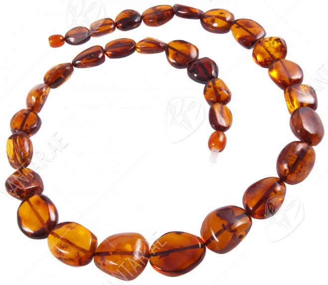 Beads-stones of cognac shade “Viola”