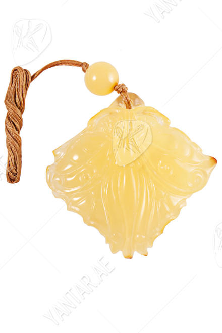 Amber pendant on a cord “Butterfly”