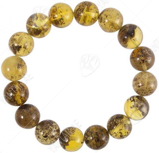 Bracelet made of amber balls with impurities