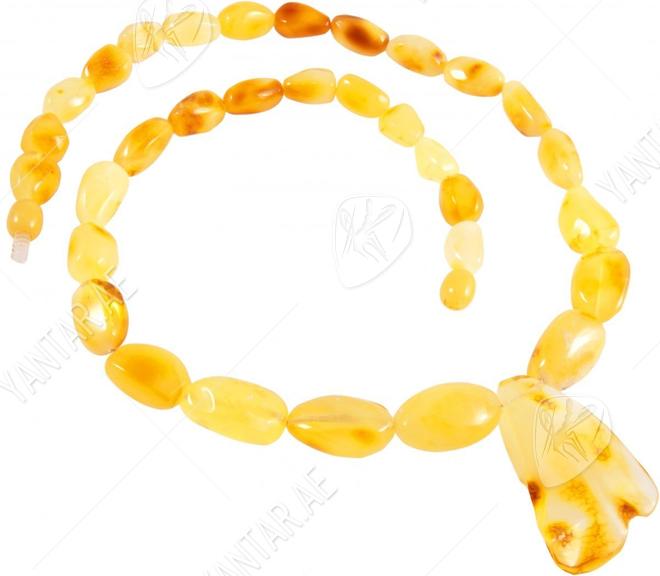 Amber beads “Autumn leaf”