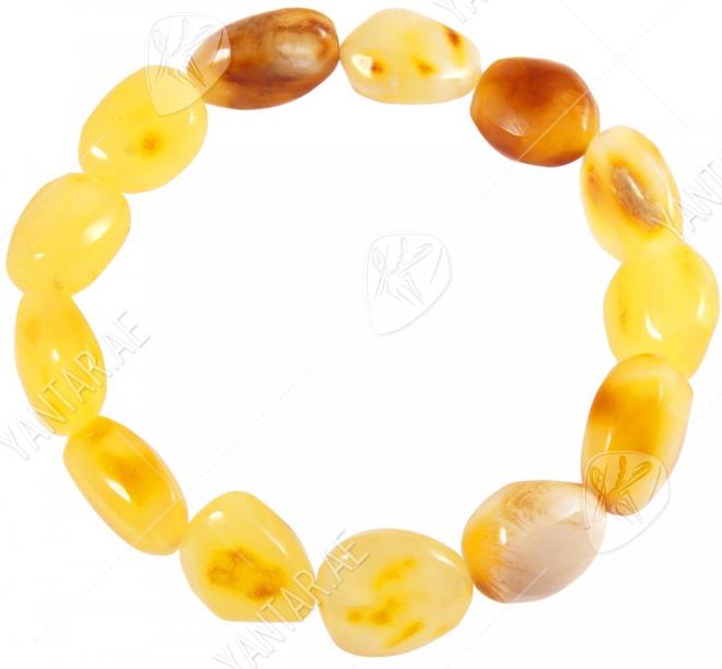 Amber bracelet made of multi-colored stones