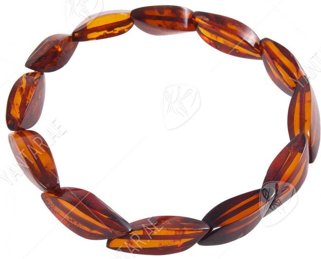 Cognac bracelet “Amber leaves”