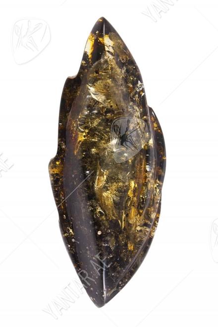 Brooch made of dark amber “Leaf”