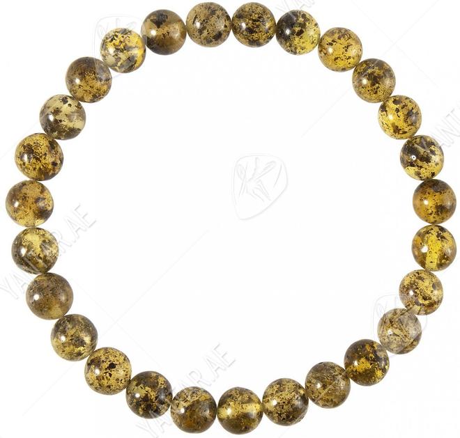 Bracelet made of greenish amber beads