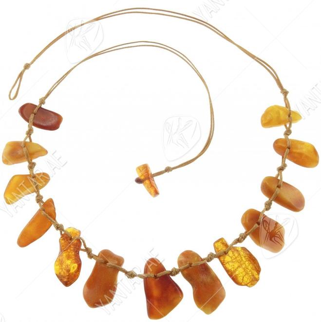 Beads-string with amber stones