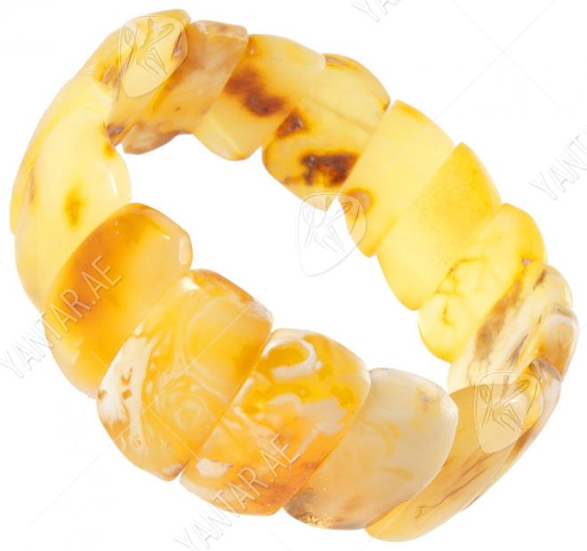 Bracelet made of figured light amber plates