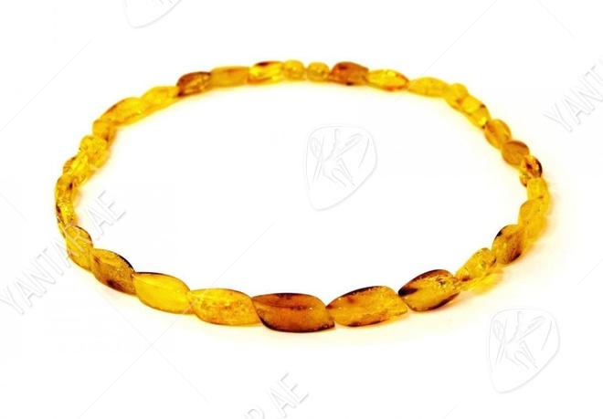 Polished amber beads