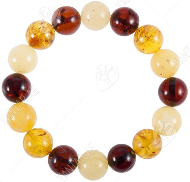 Bracelet made of multi-colored amber balls