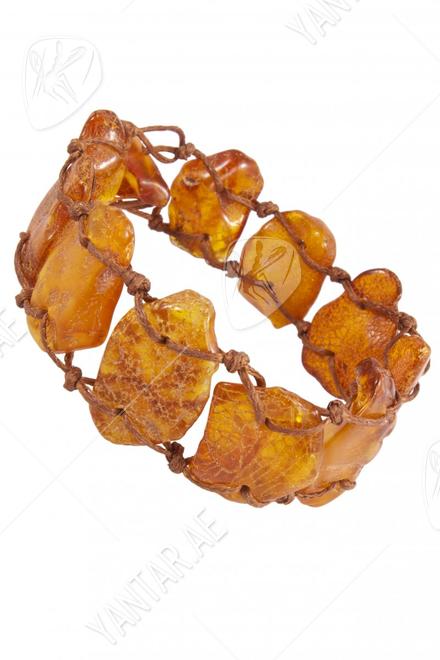 Braided bracelet with amber stones