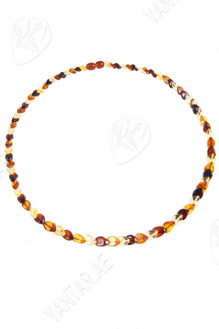 Beads with a combination of light, honey and dark amber “Amber leaves”