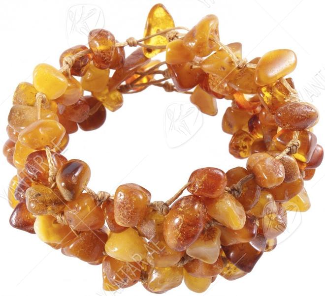 Multi-row woven amber bracelet