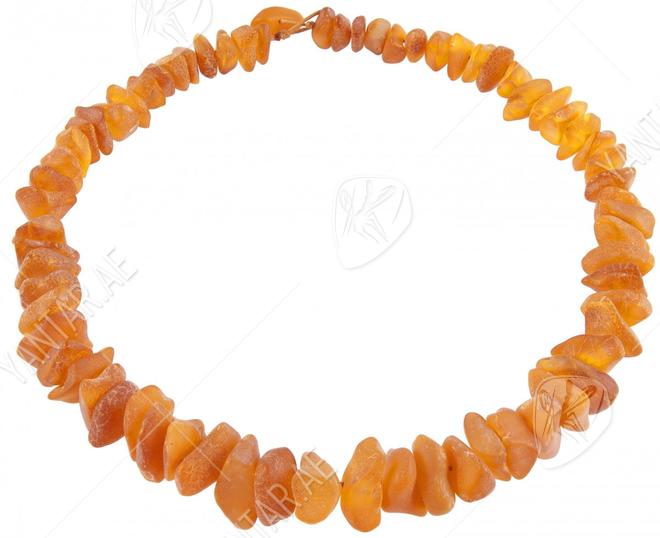 Beads made of polished honey amber stones