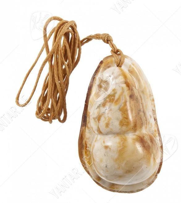 Pendant “Snail” on a wax rope