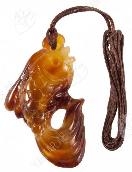 Pendant “Fish” on a waxed rope