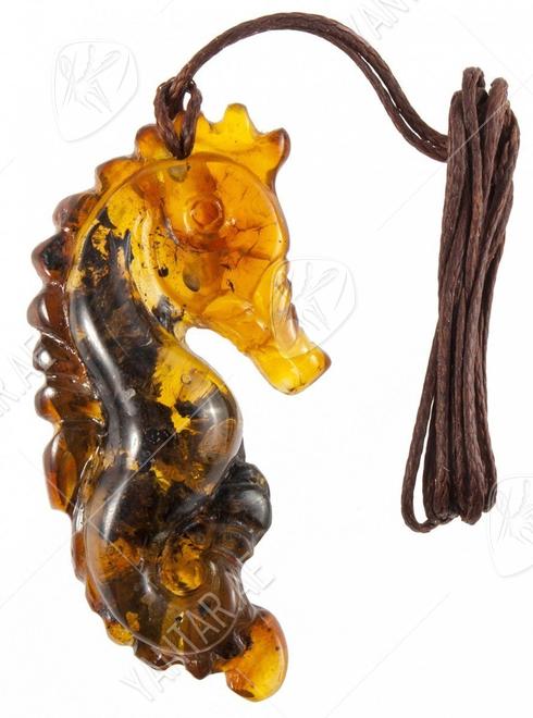 Pendant “Seahorse” on a waxed rope