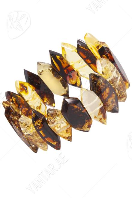 Bracelet with polyhedral amber stones