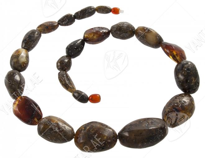 Dark amber stone beads