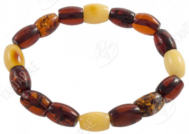 Bracelet made of figured amber stones