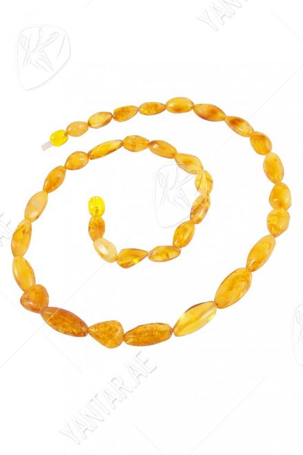 Beads made of honey-colored amber stones