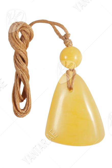 Stone pendant with a honey-colored amber ball