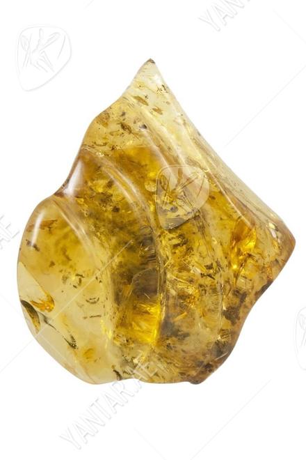 Brooch made of solid light amber