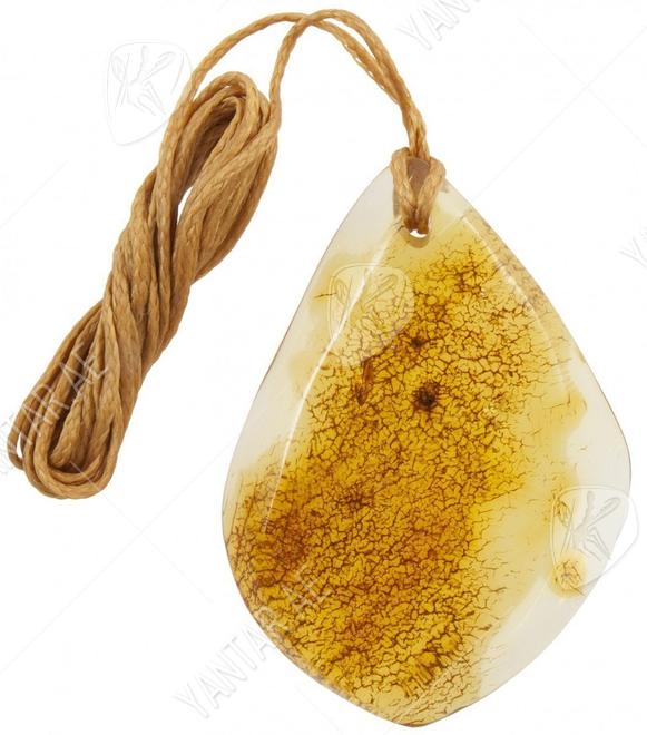 Amber pendant on a waxed rope