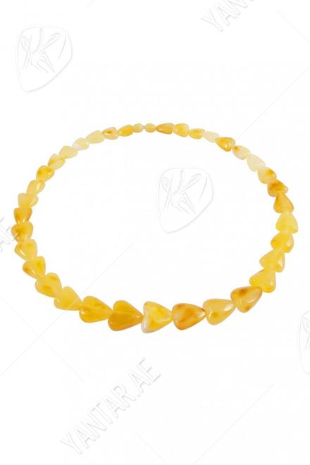 Light amber beads “Hearts”