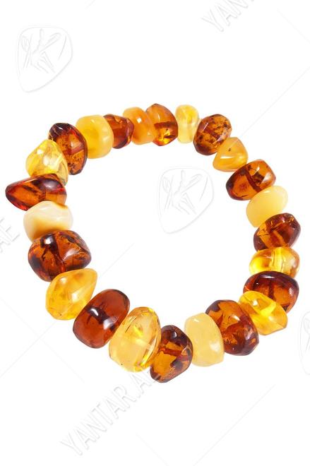 Bracelet made of polished amber stones