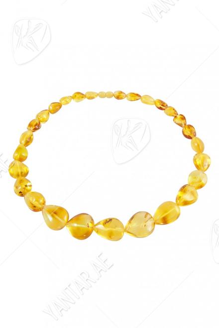 Beads made of light translucent amber “Katrin”