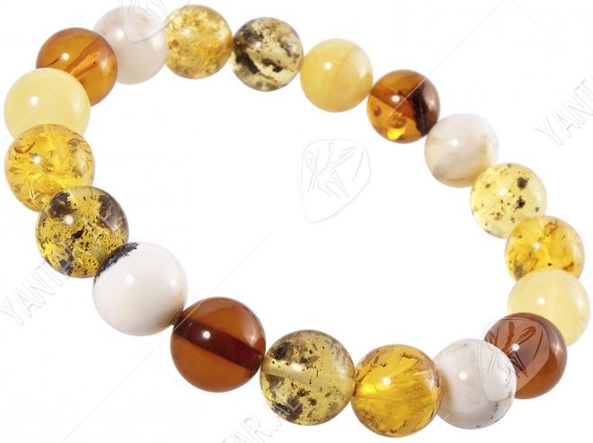 Bracelet made of multi-colored amber balls