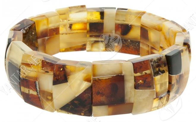 Amber plate bracelet