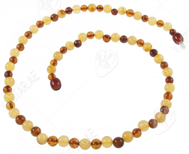 Amber bead necklace made of balls