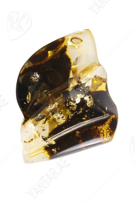 Amber brooch "Yin and Yang"