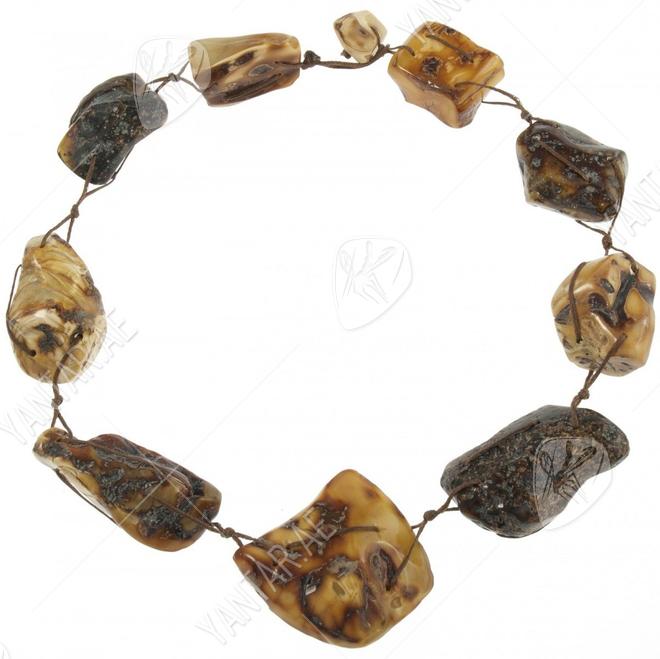 Beads made of textured amber