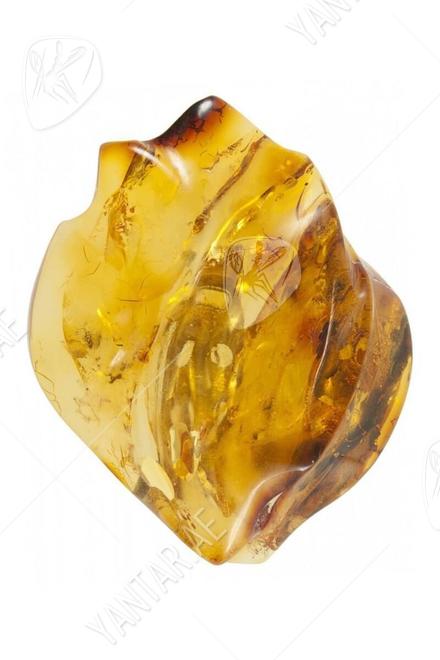 Brooch made of solid amber