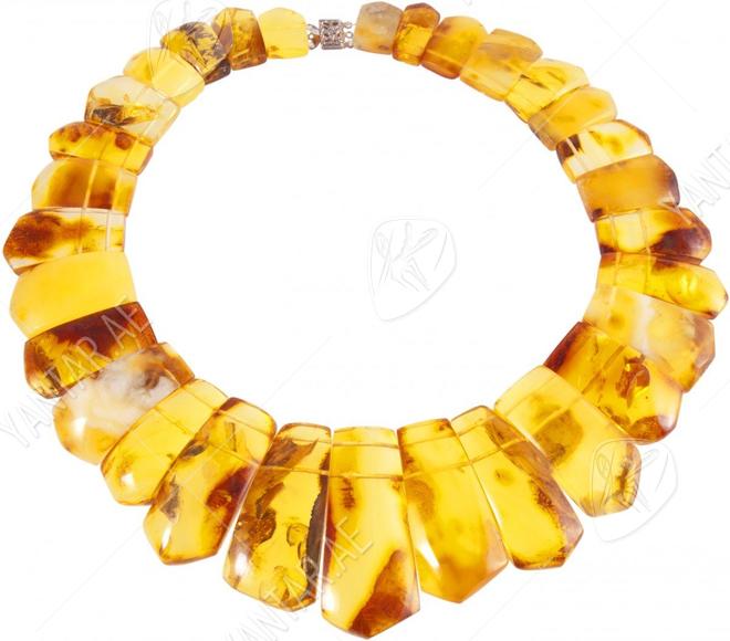 Amber necklace in honey shades “Cleopatra”