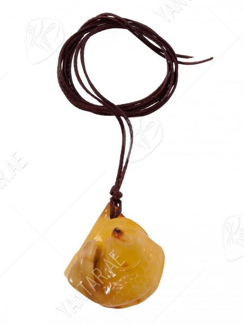 Pendant-figurine “Fish” on a wax rope