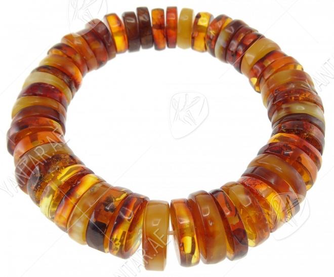 Bracelet made of flat amber stones