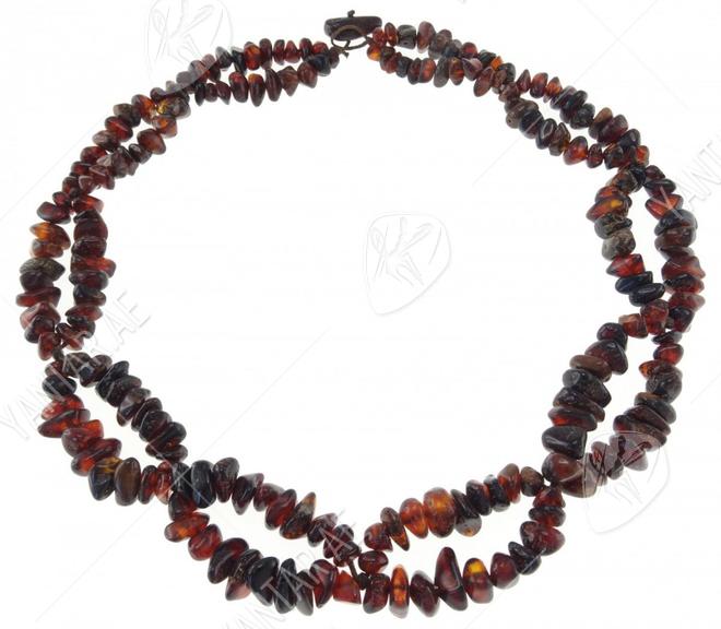 Braided dark amber beads