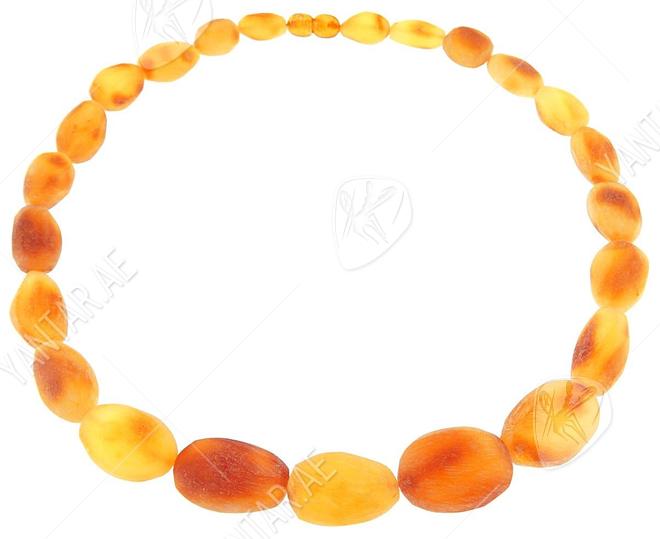 Polished amber beads