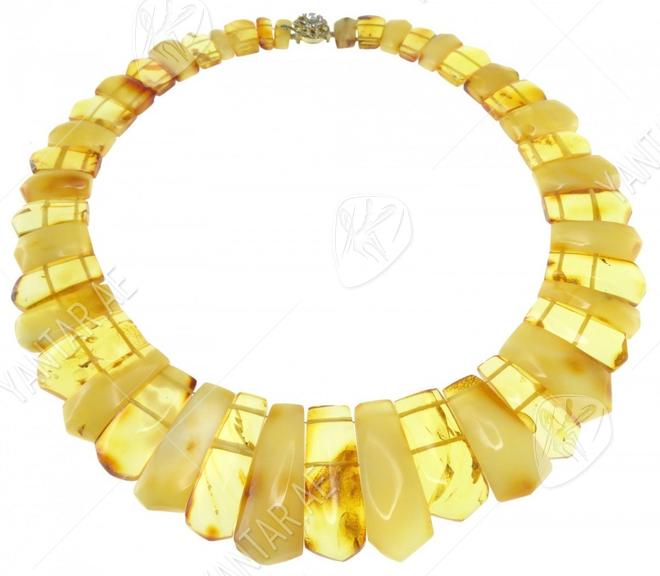 Yellow amber necklace beads