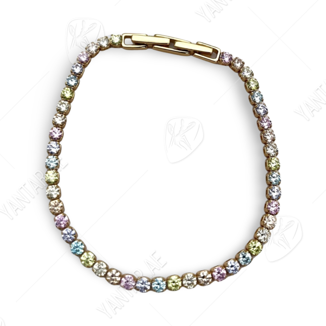 Rainbow Tennis bracelet with zircons