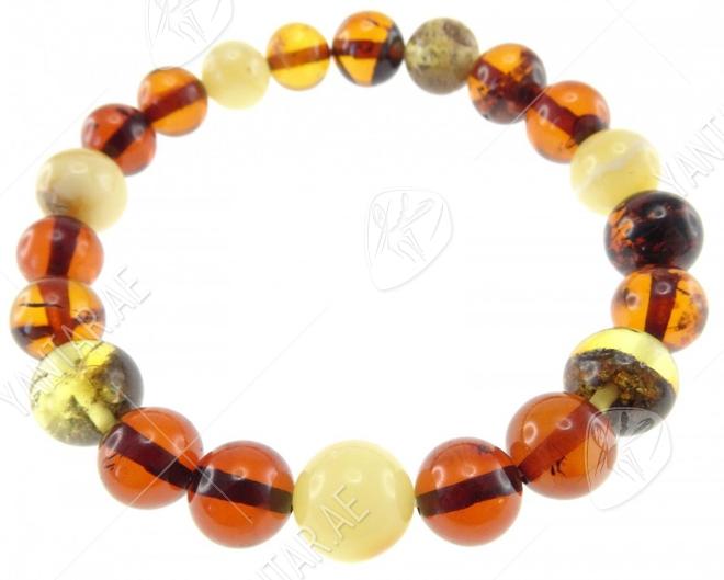 Bracelet made of multi-colored amber balls