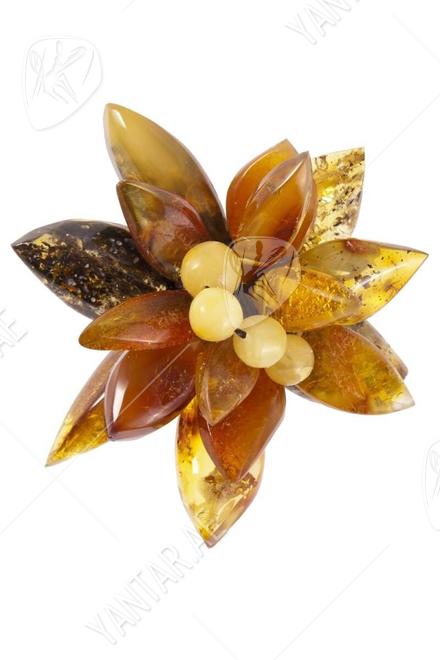 Brooch "Flower with beads"