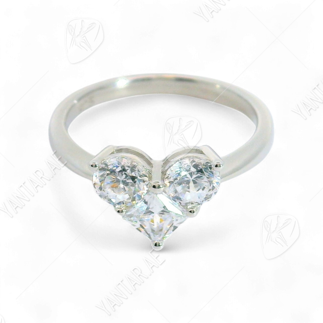 Heart-Shaped artificial Diamond Ring
