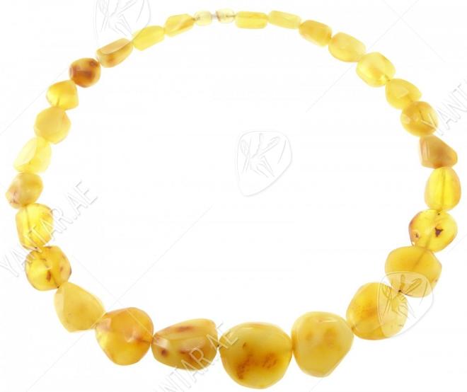 Yellow amber beads