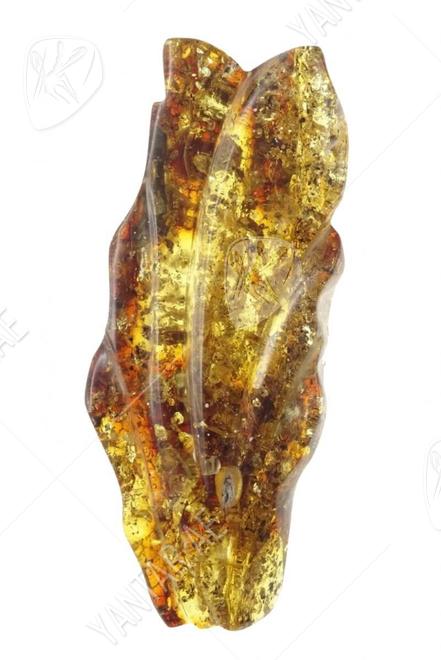 Solid amber brooch