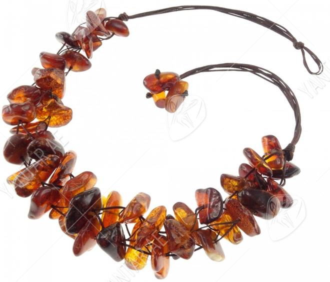 Beads-string with amber stones